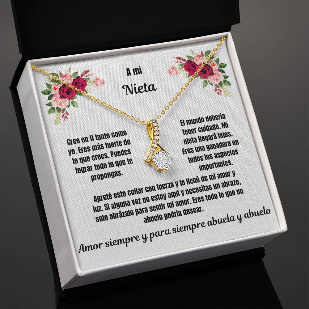 To My Granddaughter Alluring Beauty Necklace Spanish