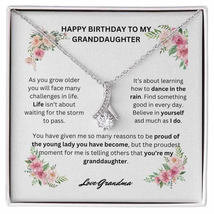 Happy Birthday To My Granddaughter Alluring Beauty Becklace