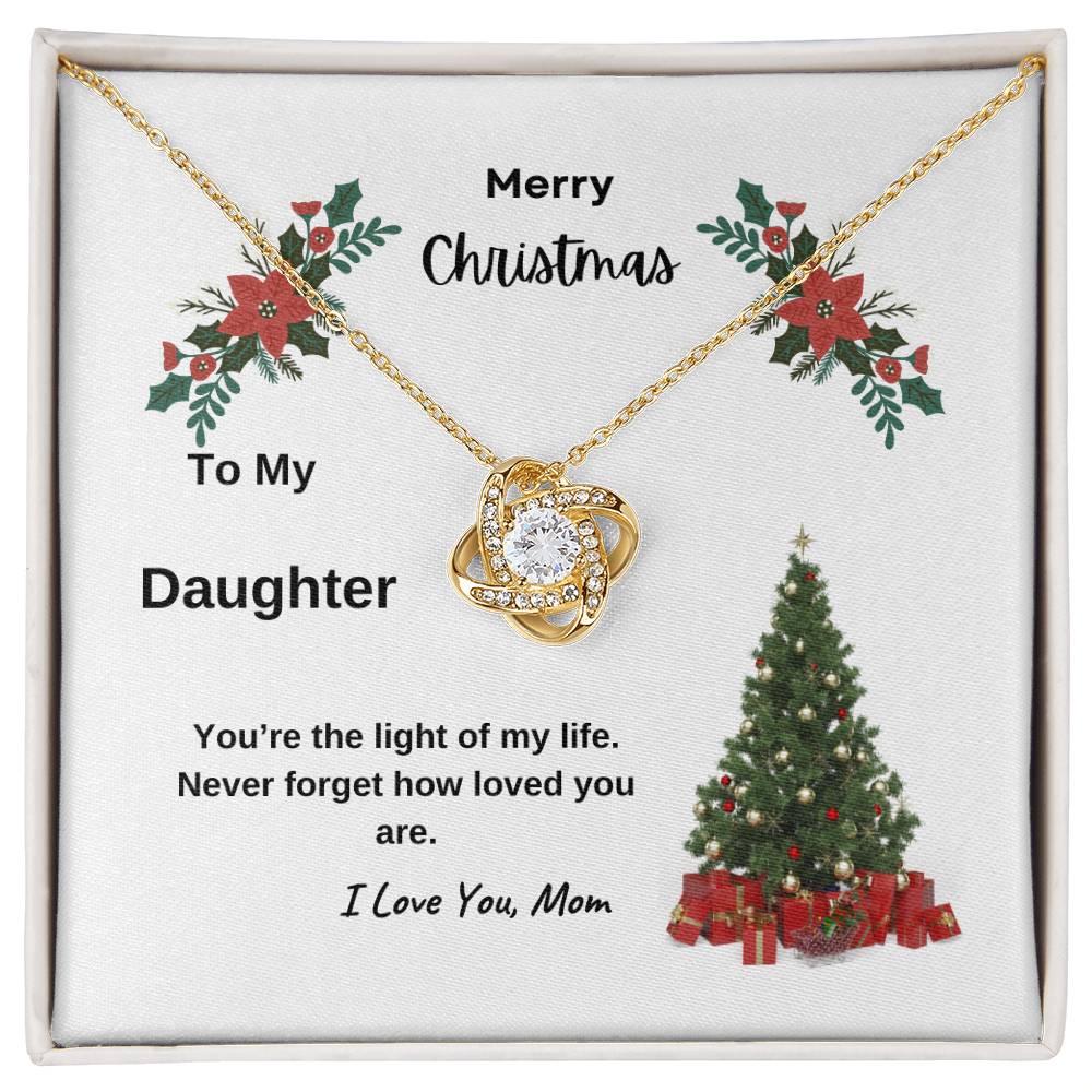Merry Christmas To My Daughter Love Knot Necklace