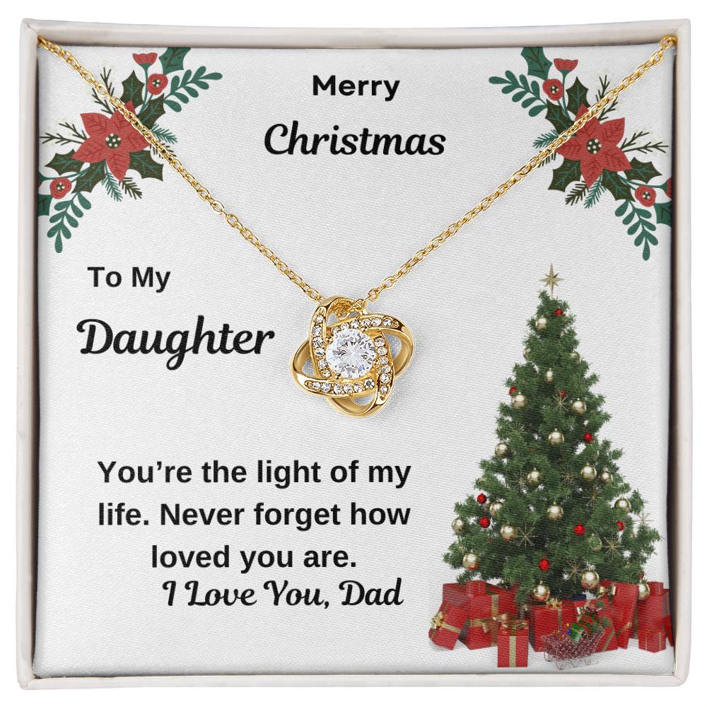 Merry Christmas To My Daughter Love Knot Necklace
