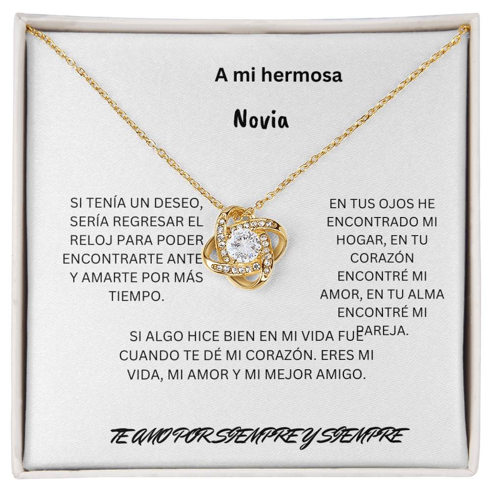 Spanish To My Beautiful Girlfriend Love Knot Necklace