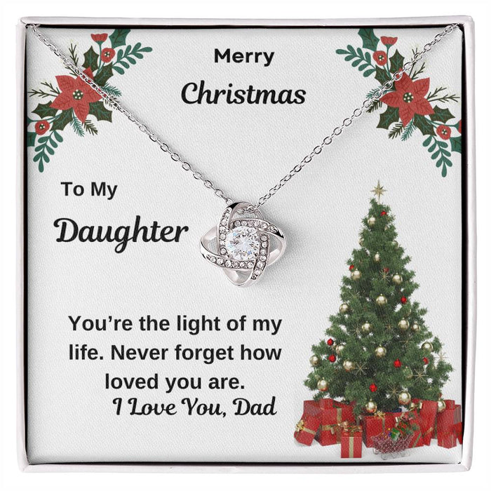Merry Christmas To My Daughter Love Knot Necklace