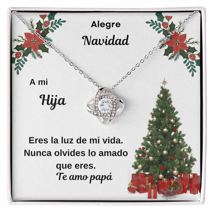 Merry Christmas To My Daughter Spanish Love Knot Necklace