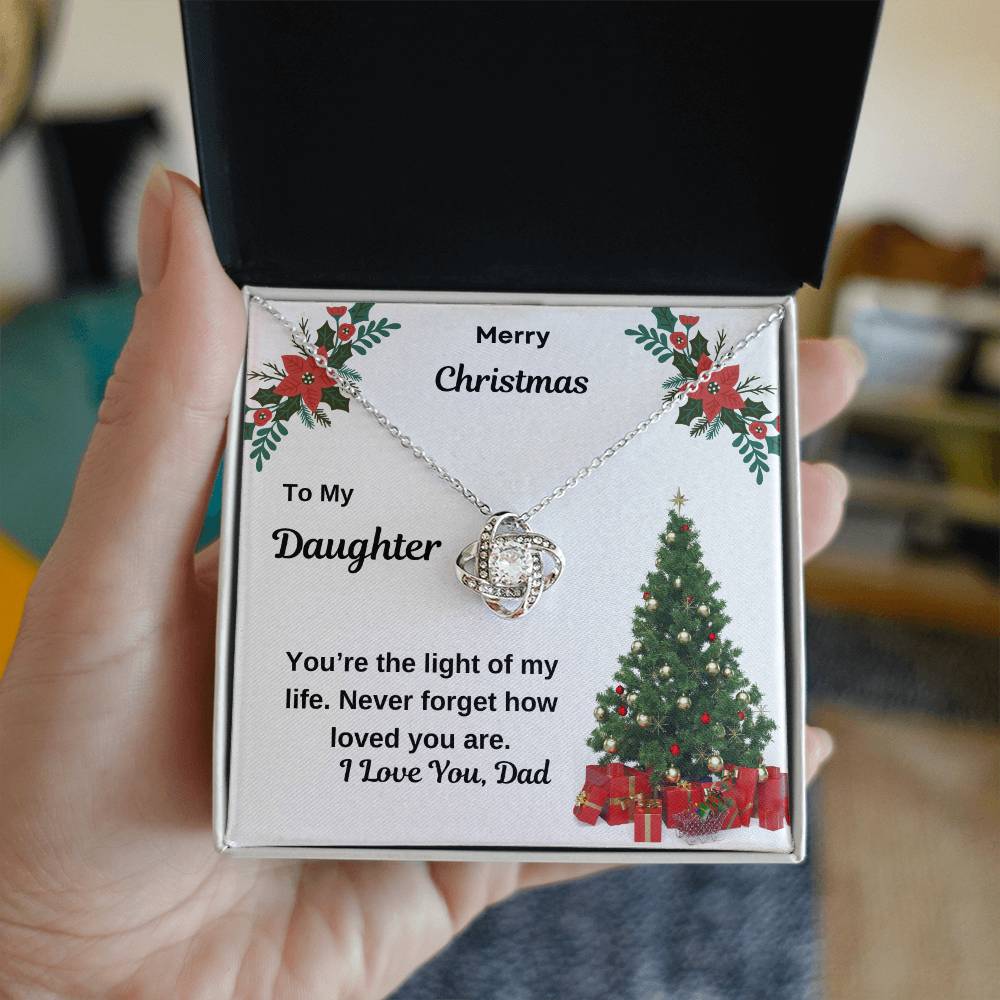 Merry Christmas To My Daughter Love Knot Necklace