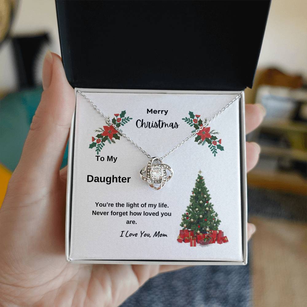 Merry Christmas To My Daughter Love Knot Necklace