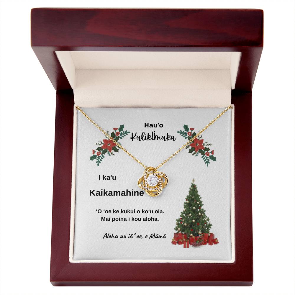 Merry Christmas To My Daughter Hawaiian Love Knot Necklace