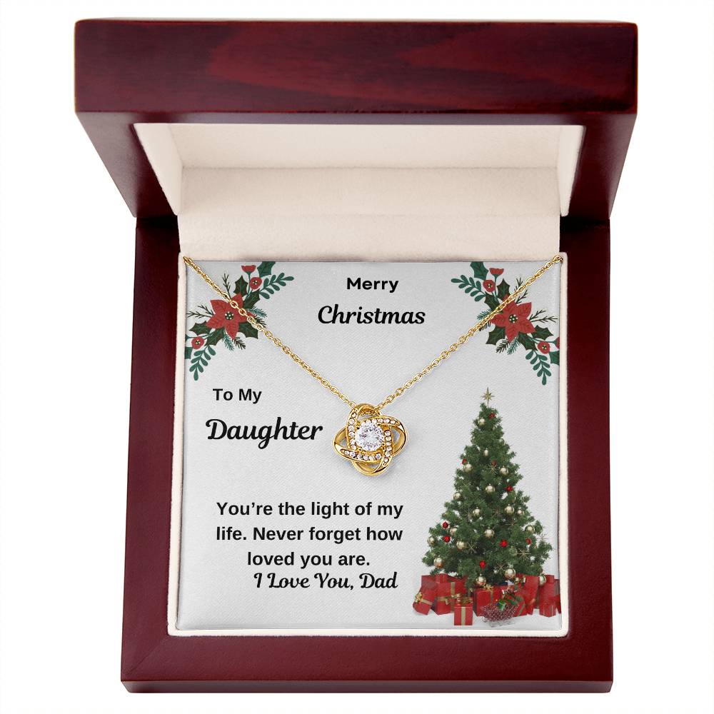 Merry Christmas To My Daughter Love Knot Necklace