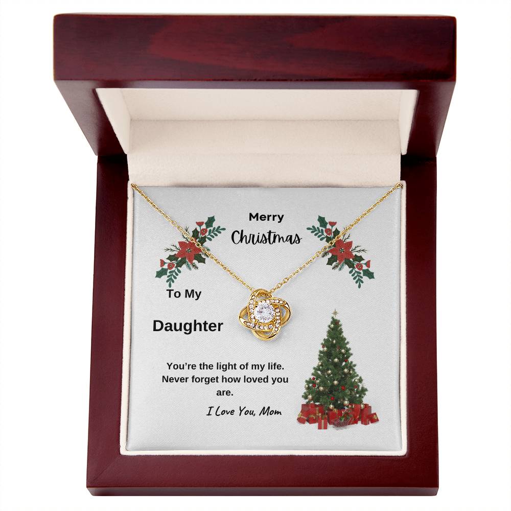 Merry Christmas To My Daughter Love Knot Necklace