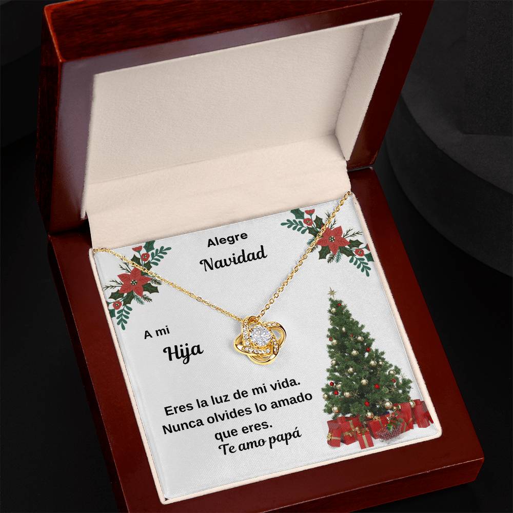 Merry Christmas To My Daughter Spanish Love Knot Necklace