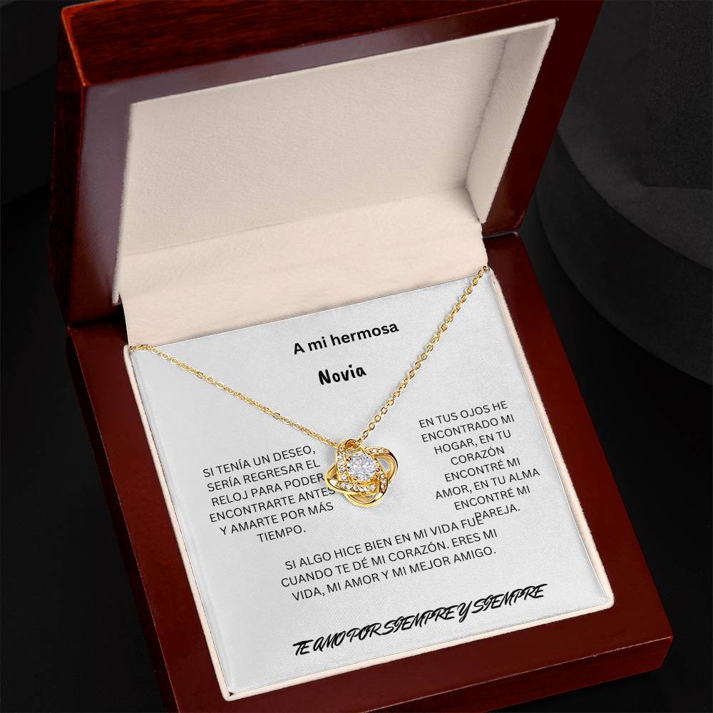 Spanish To My Beautiful Girlfriend Love Knot Necklace