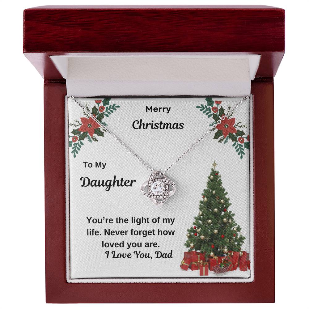 Merry Christmas To My Daughter Love Knot Necklace