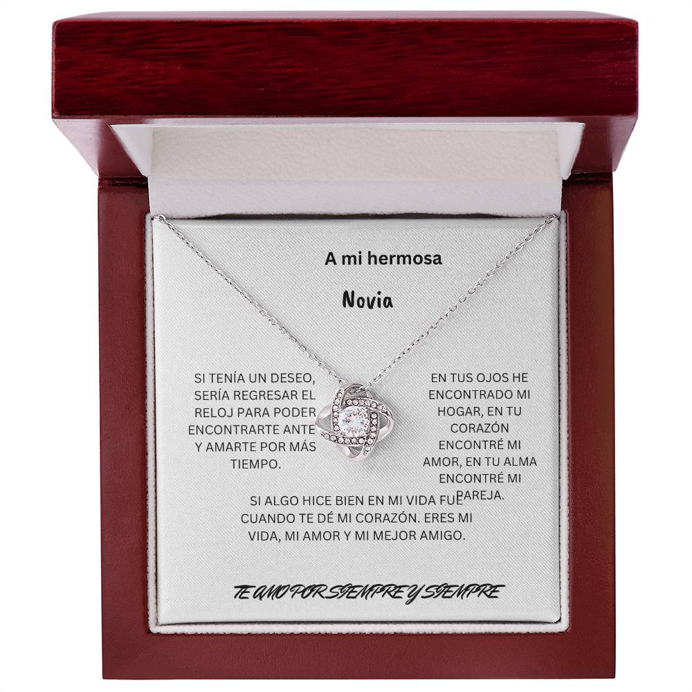 Spanish To My Beautiful Girlfriend Love Knot Necklace