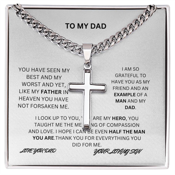 TO MY DAD ARTISAN CROSS NECKLACE