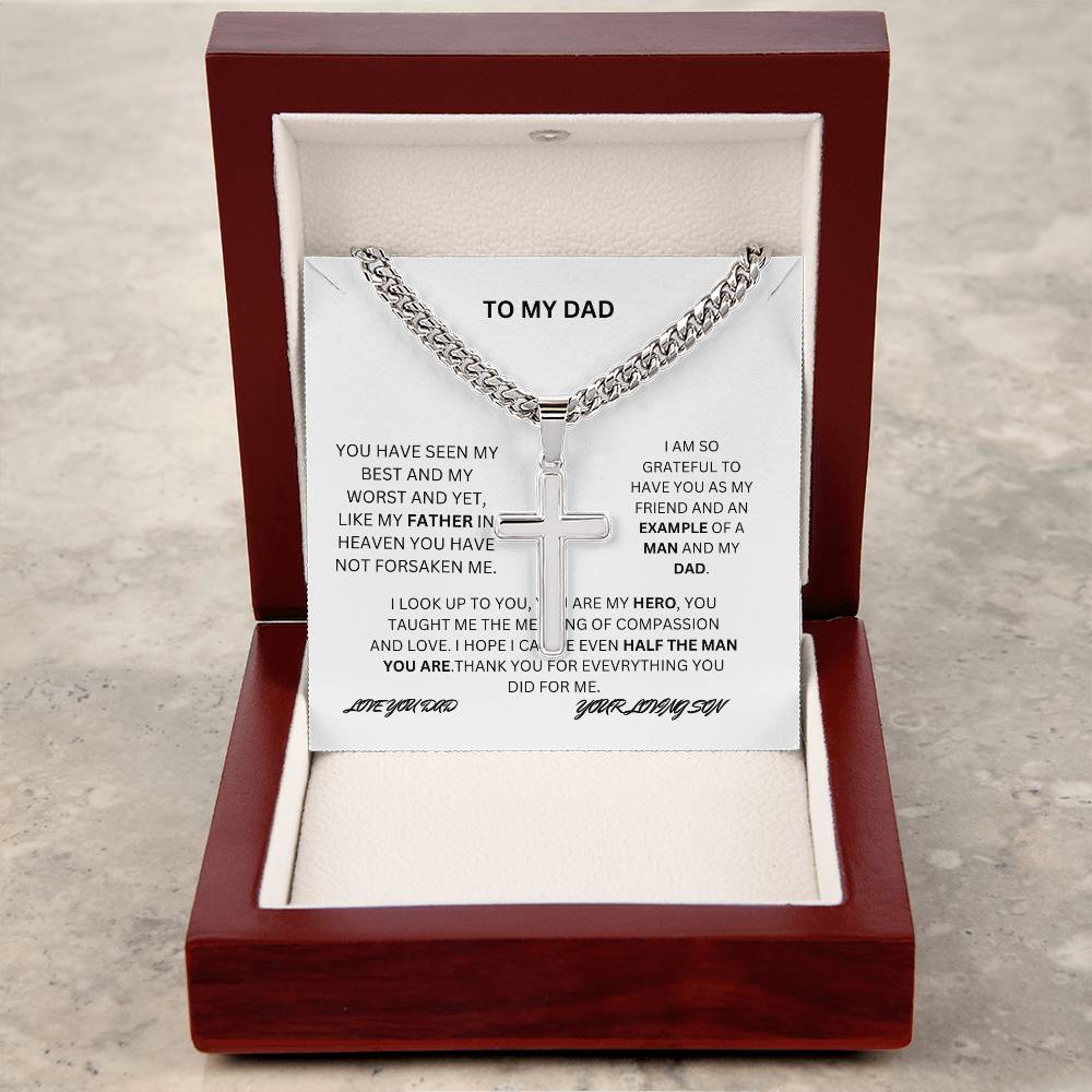 TO MY DAD ARTISAN CROSS NECKLACE