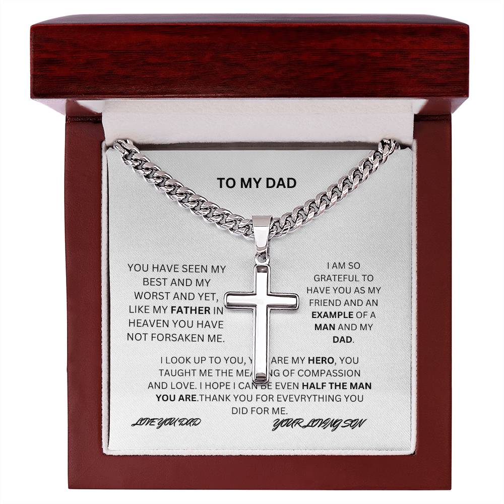 TO MY DAD ARTISAN CROSS NECKLACE