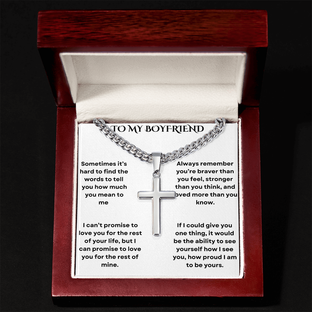To My Boyfriend Cross Necklace
