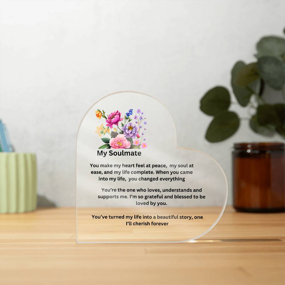 My Soulmate Printed Heart Plaque