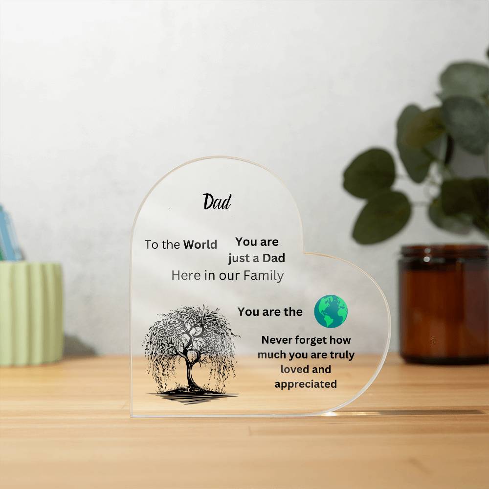 Dad Acrylic Heart Plaque