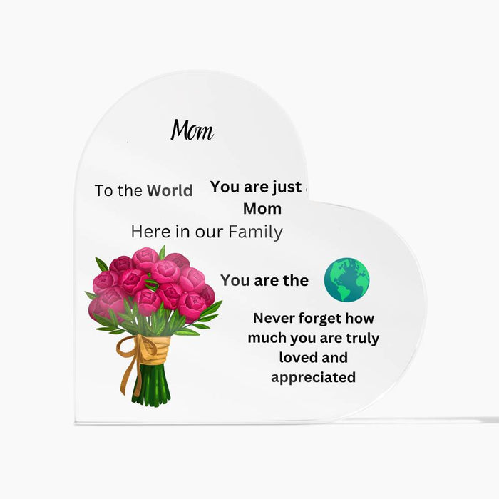 Mom Acrylic Heart Plaque  Design #3