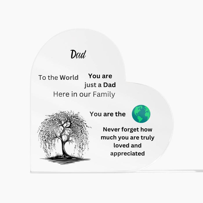 Dad Acrylic Heart Plaque