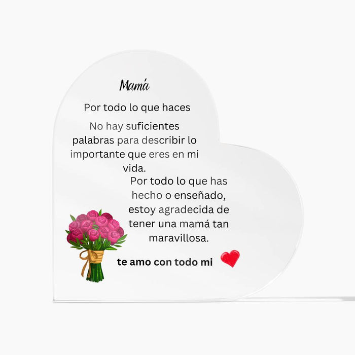 Spanish Acrylic Heart #2 Plaque