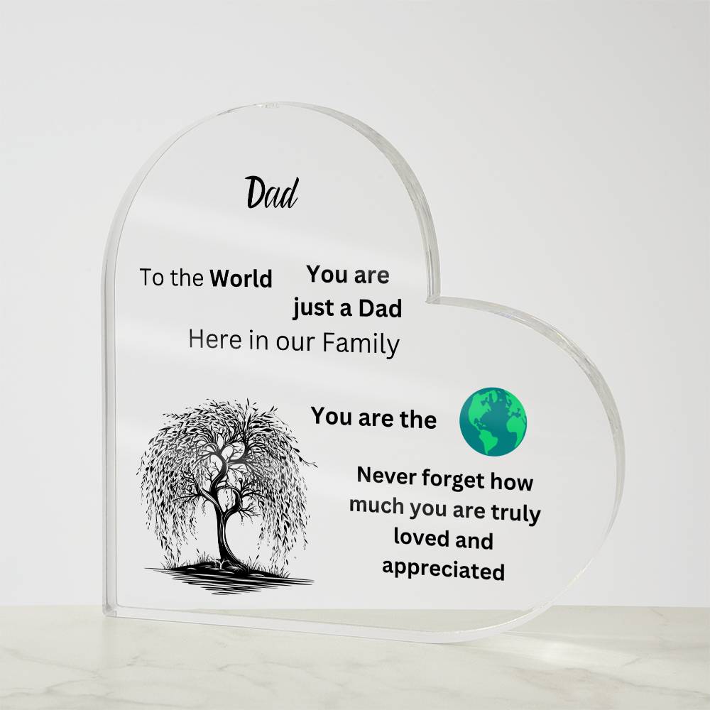 Dad Acrylic Heart Plaque