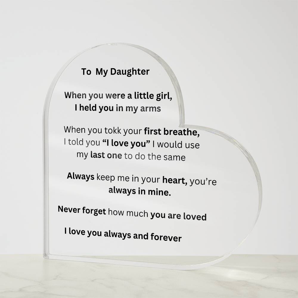Daughter Acrylic Heart  Design #2
