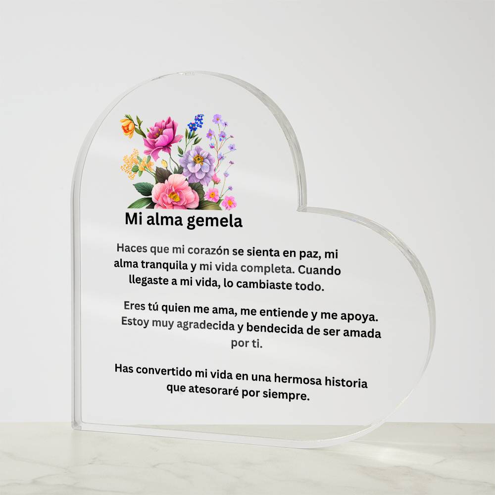 My Soulmate Printed Heart Plaque Spanish