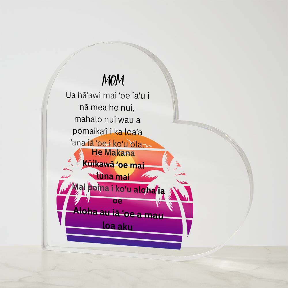 Hawaiian Acrylic Heart Plaque