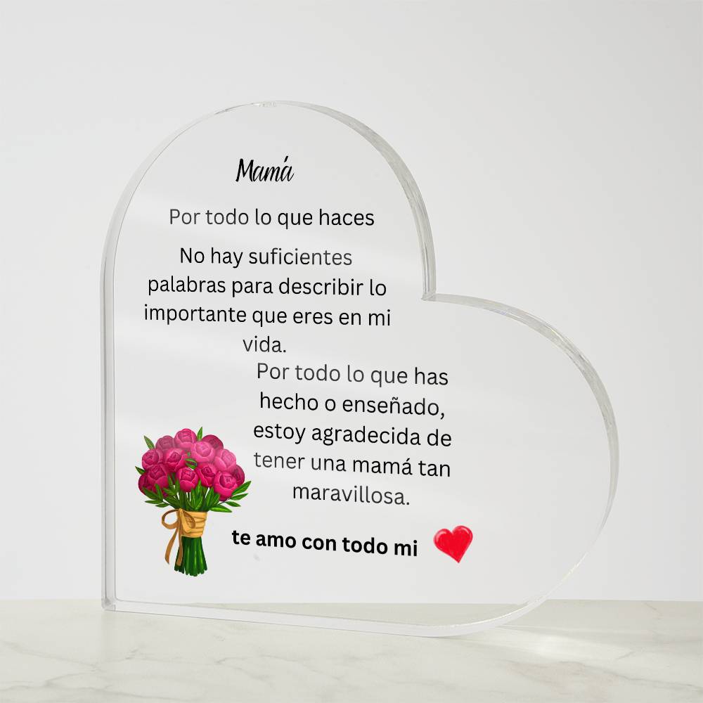 Spanish Acrylic Heart #2 Plaque