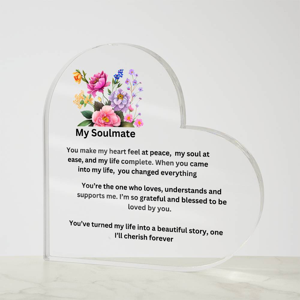 My Soulmate Printed Heart Plaque