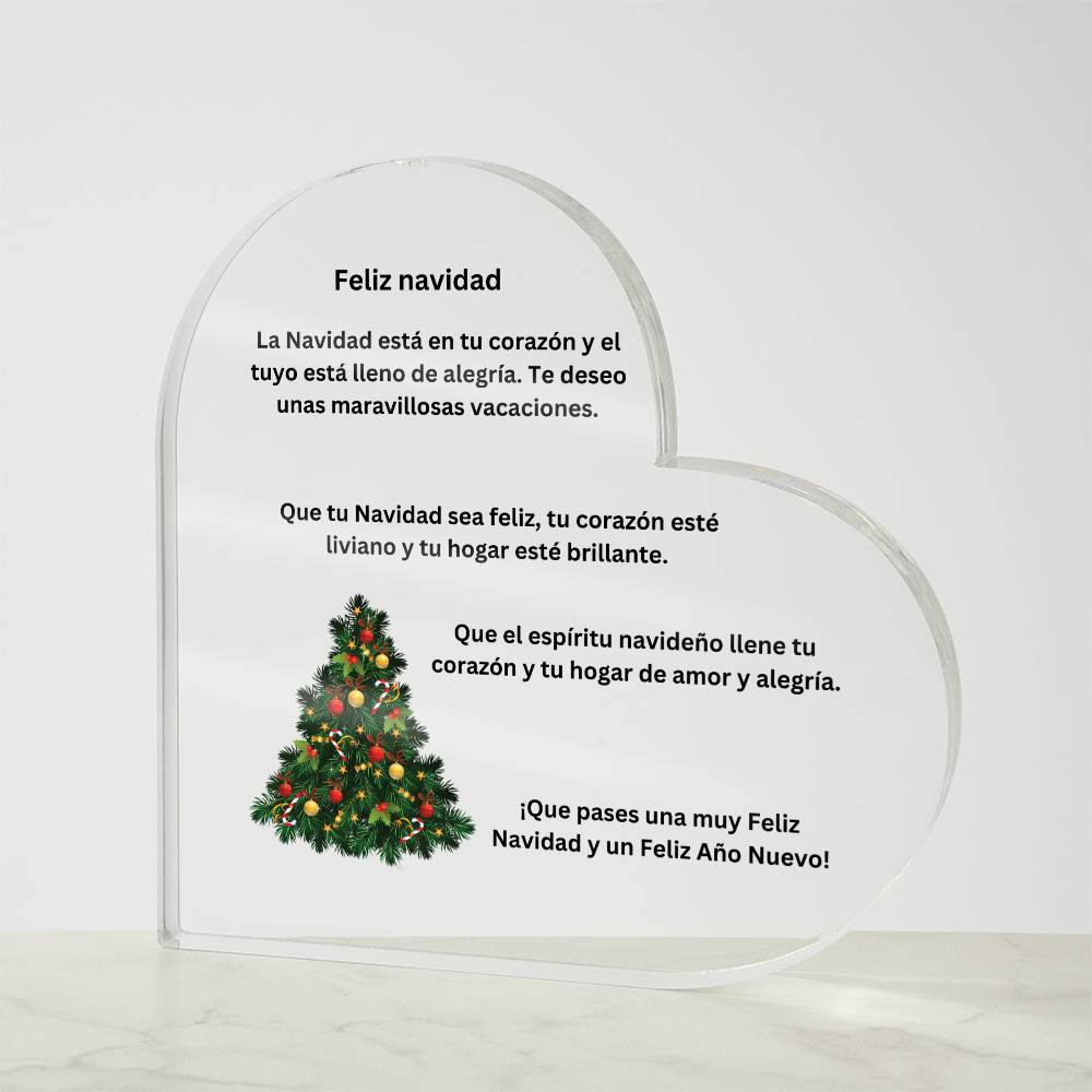 Acrylic Merry Christmas Heart Plaque
