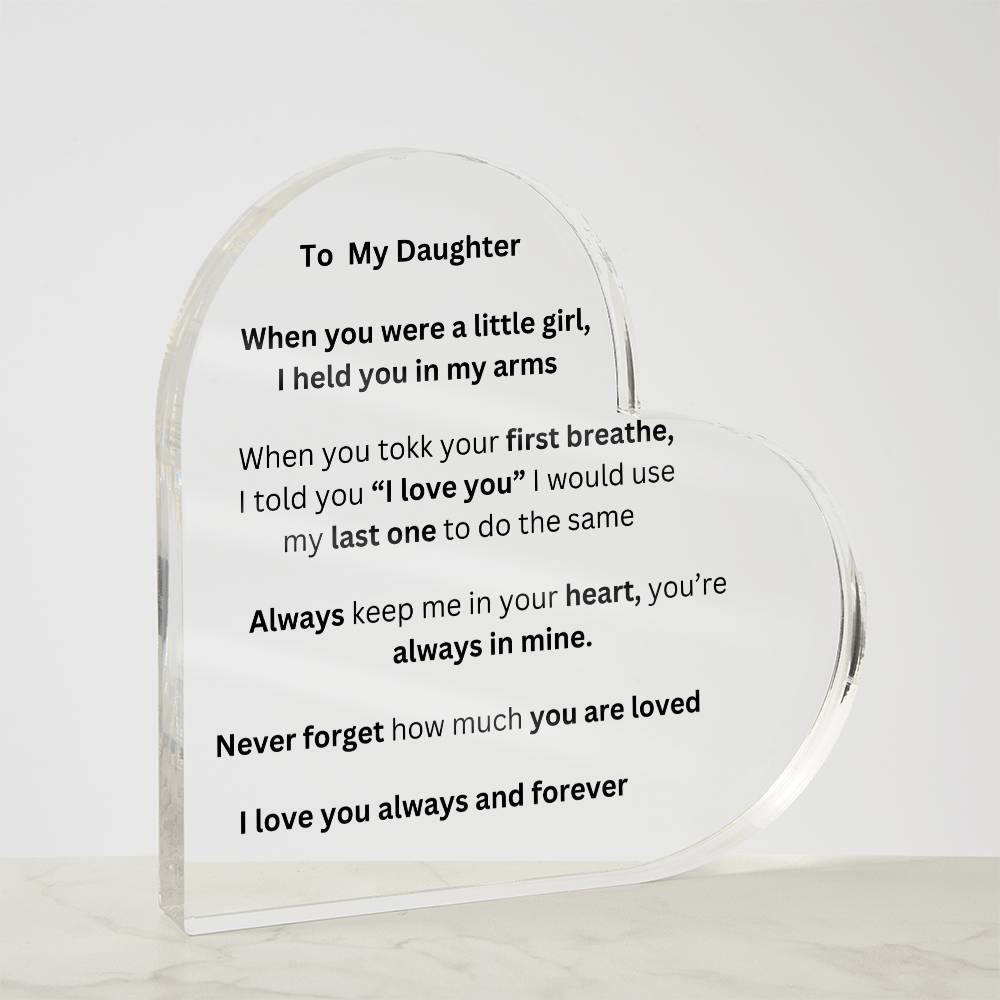 Daughter Acrylic Heart  Design #2