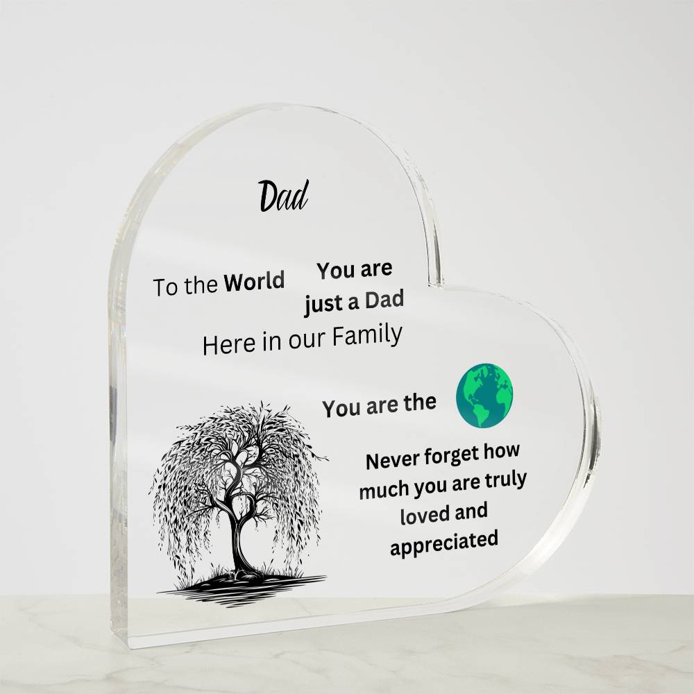 Dad Acrylic Heart Plaque