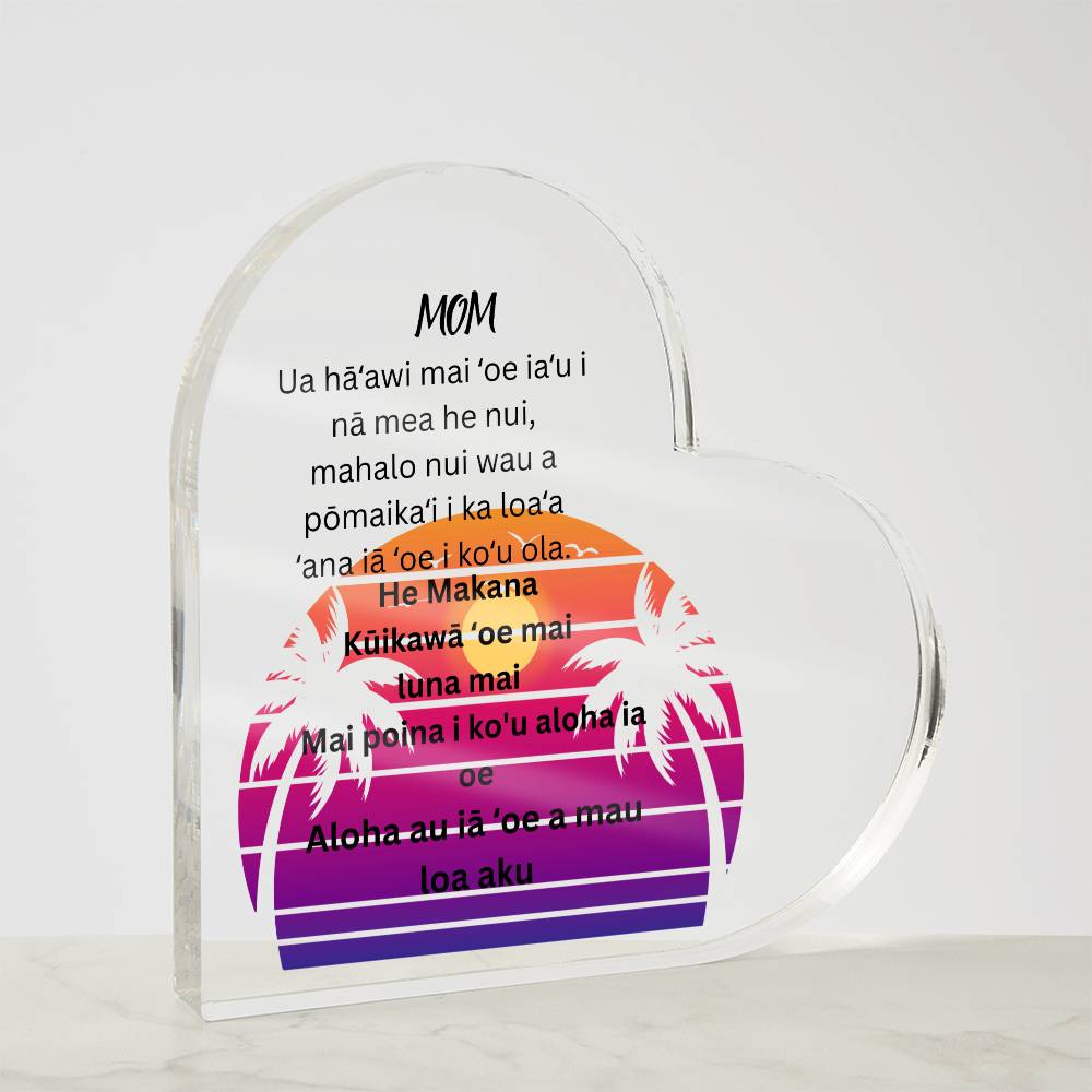 Hawaiian Acrylic Heart Plaque