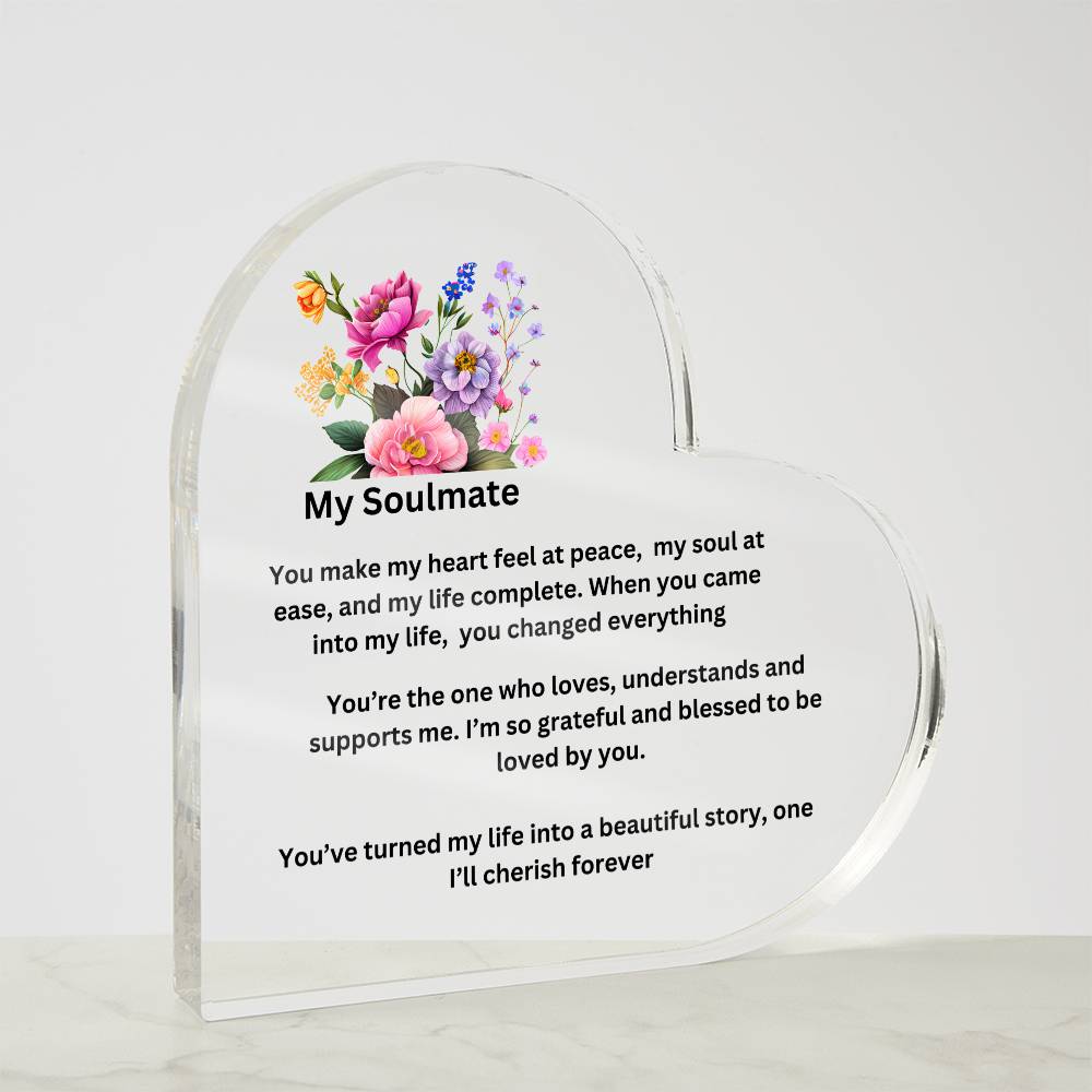 My Soulmate Printed Heart Plaque