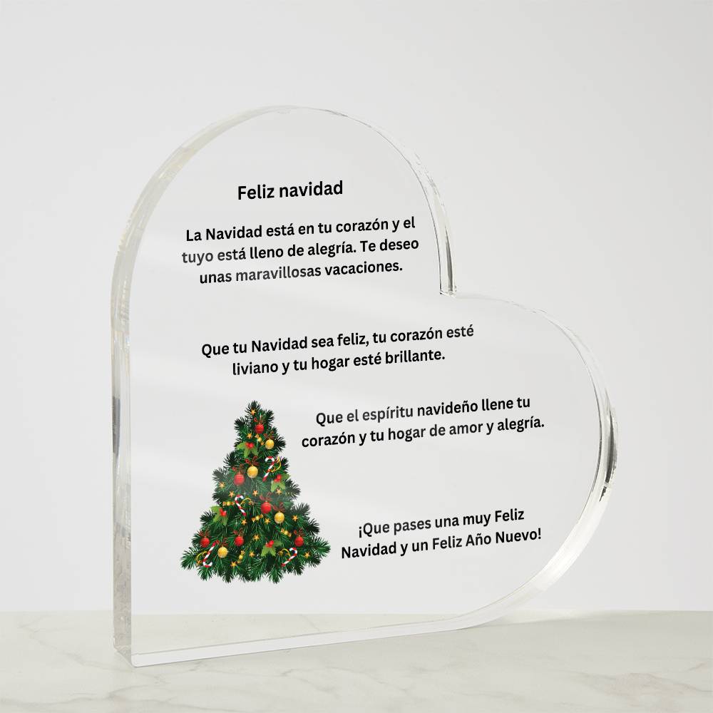 Acrylic Merry Christmas Heart Plaque