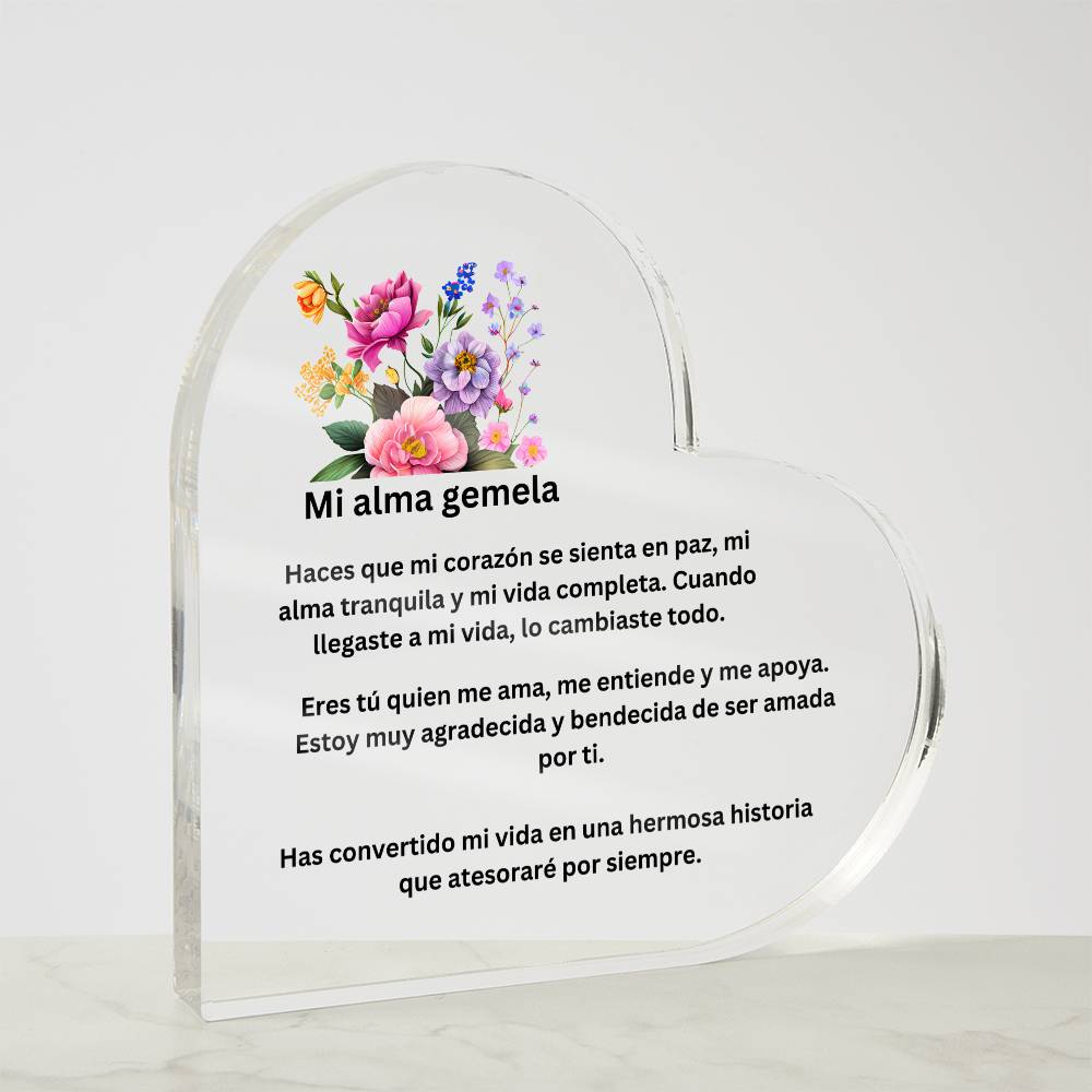 My Soulmate Printed Heart Plaque Spanish