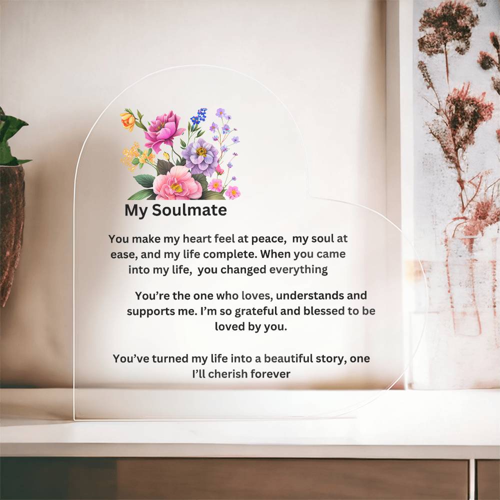 My Soulmate Printed Heart Plaque