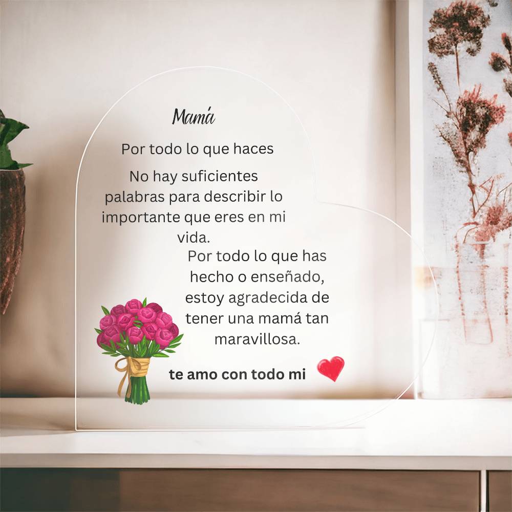 Spanish Acrylic Heart #2 Plaque
