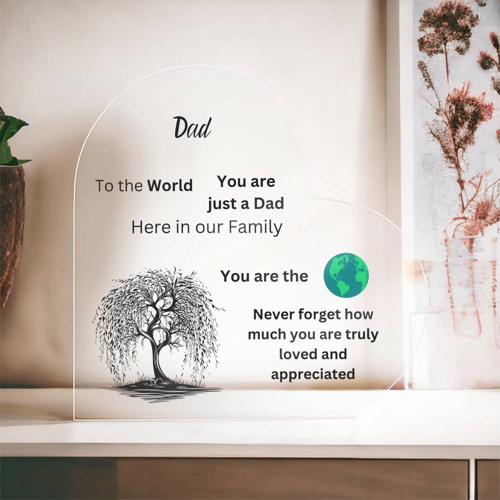 Dad Acrylic Heart Plaque