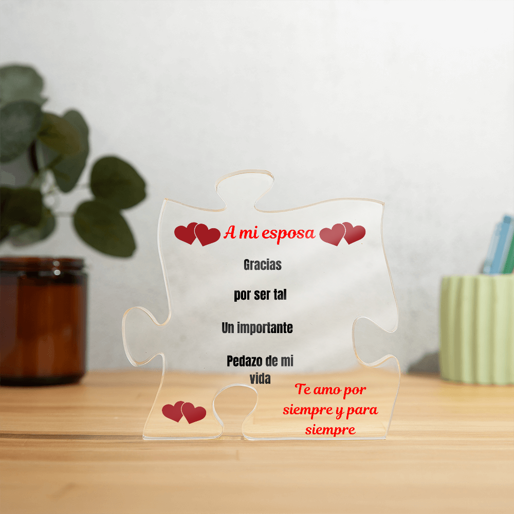 To My Wife Acrylic Puzzle Plaque Spanish