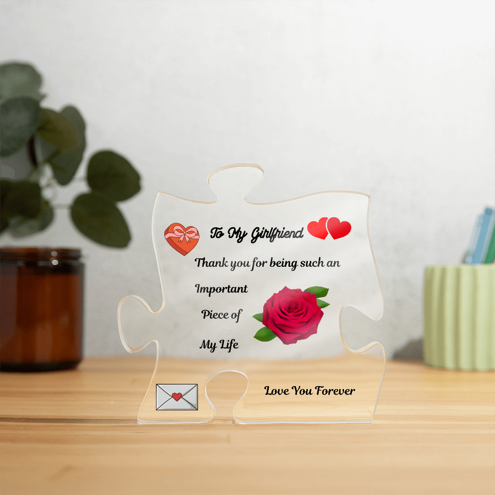 To My Girlfriend Acrylic Puzzle Plaque