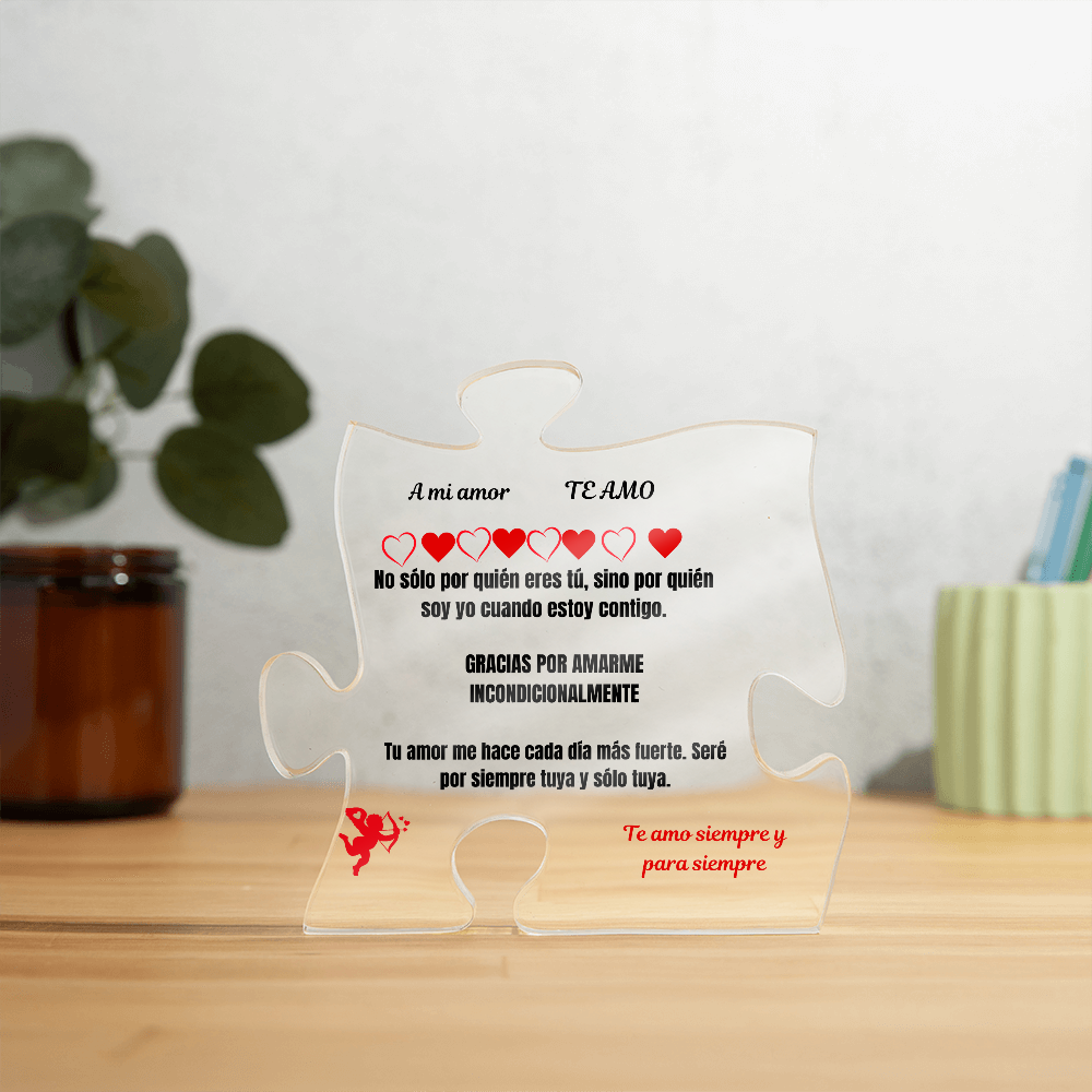 To My Love Acrylic Puzzle Plaque Spanish