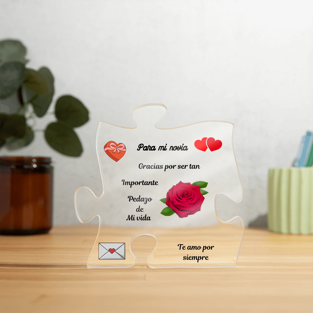 To My Girlfriend Acrylic Puzzle Plaque Spanish