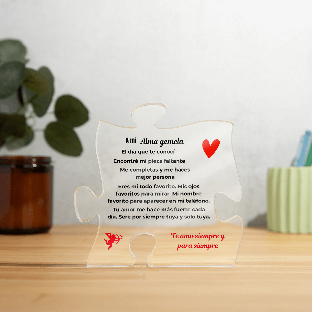 To My Soulmate Acrylic Puzzle Plaque Spanish