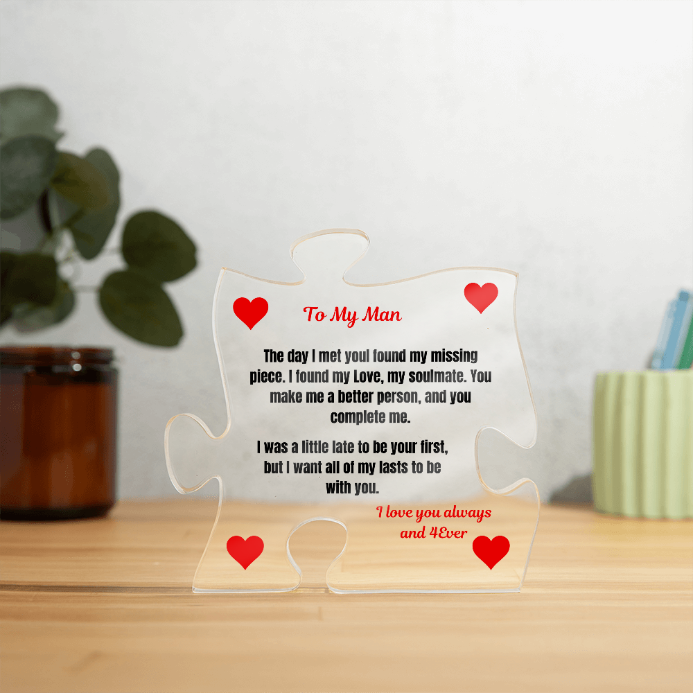 To My Man Puzzle Plaque