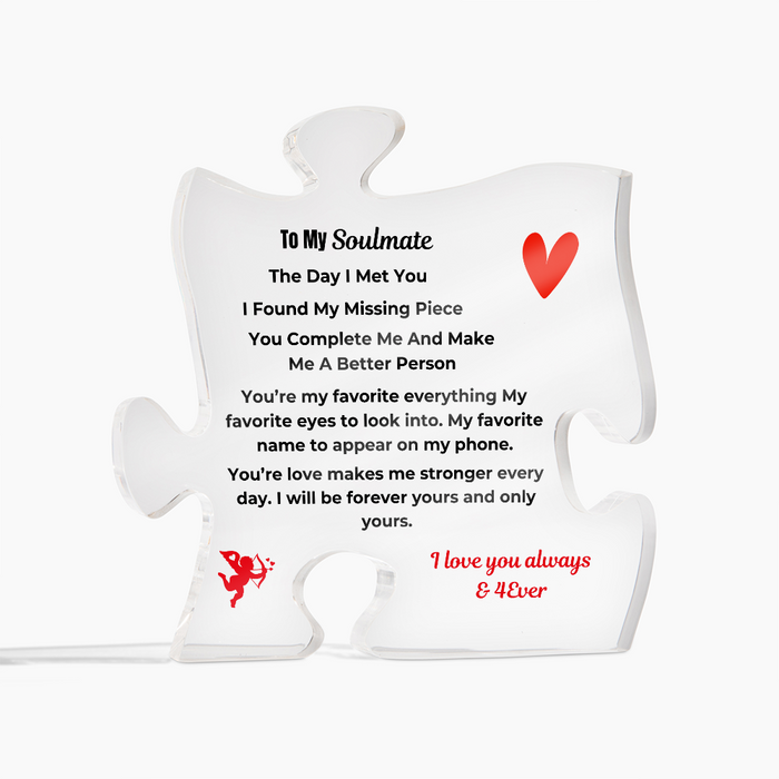 To My Soulmate Acrylic Puzzle Plaque