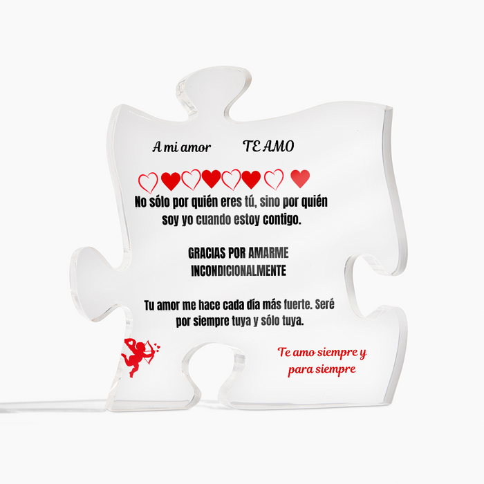 To My Love Acrylic Puzzle Plaque Spanish