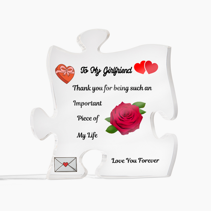 To My Girlfriend Acrylic Puzzle Plaque